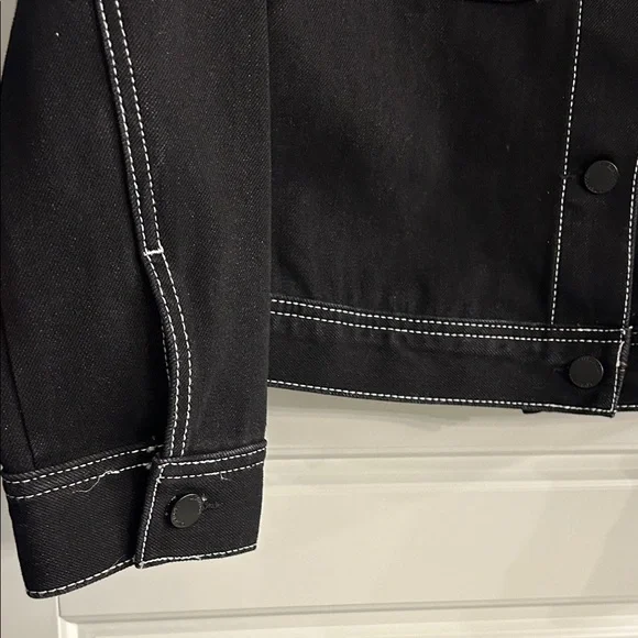 Liverpool Black Jean Jacket with White Contrast Stitching - Picture 5 of 7